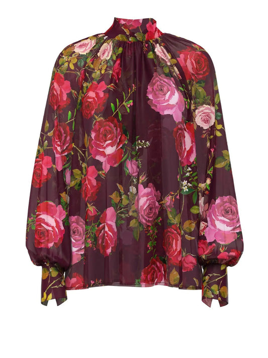 Guess Blusa Ls Audrine Bow Guess - Tapestry Pink Bouque Tapestry Pink Bouque