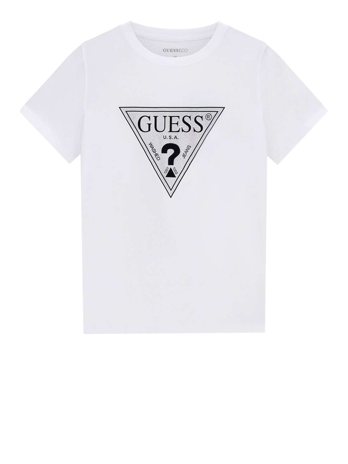 GUESS 2 USCITA Guess T-Shirt Ss Cn Crystals Triangle Tee - Bianco Pure white