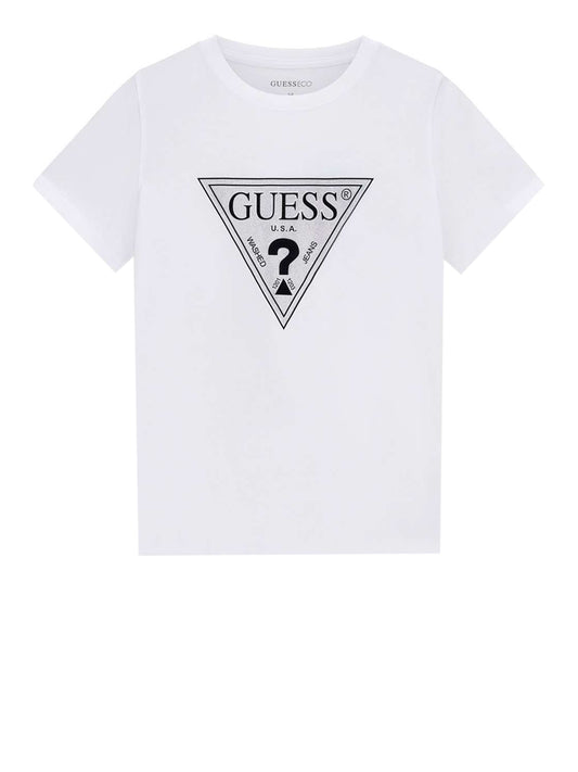 GUESS 2 USCITA Guess T-Shirt Ss Cn Crystals Triangle Tee - Bianco Pure white