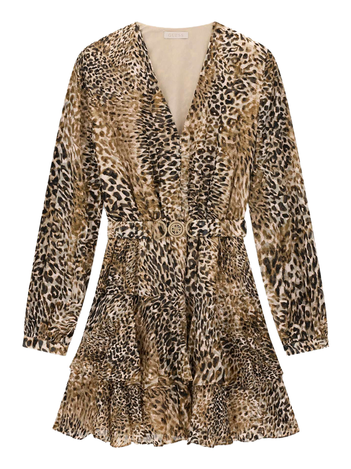 GUESS 2 USCITA Abito Guess Clarisse Belted Flare - Leopard Leopard Savannah Pri