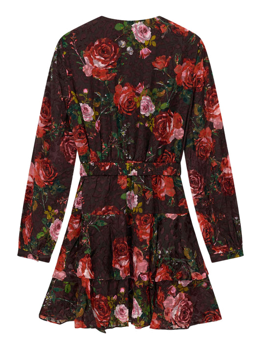 GUESS 2 USCITA Guess Abito Clarisse Belted Flare - Multicolore Tapestry Pink Bouque