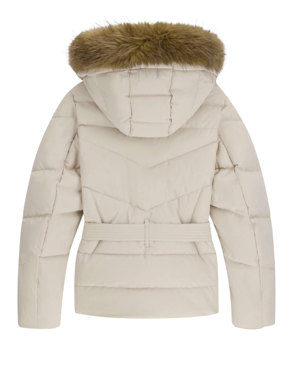 GUESS 2 USCITA Guess Giubbotto New Fatema Short Belted Puffer - Cream Creme brulee