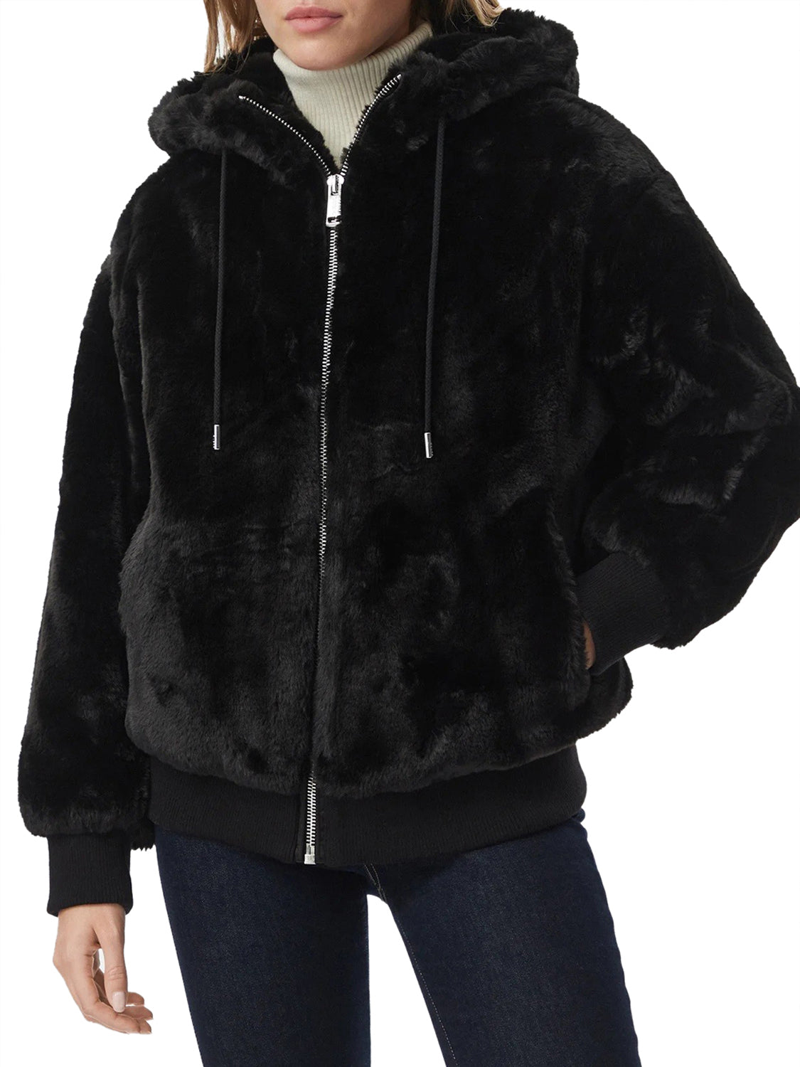 GUESS 2 USCITA Giacca New Lucrezia Faux Fur Logo Jac Guess - Nero Nero