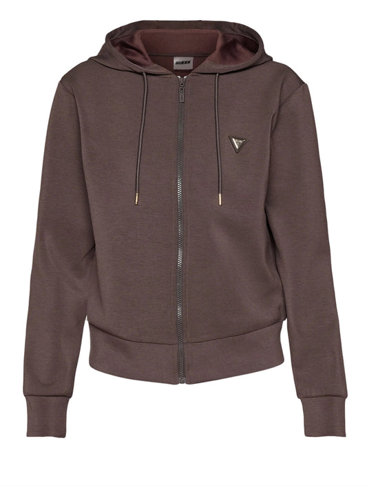 GUESS ATHLEISURE 1 USCITA Guess Felpa Zip Olympe - Coffee Coffee Roast