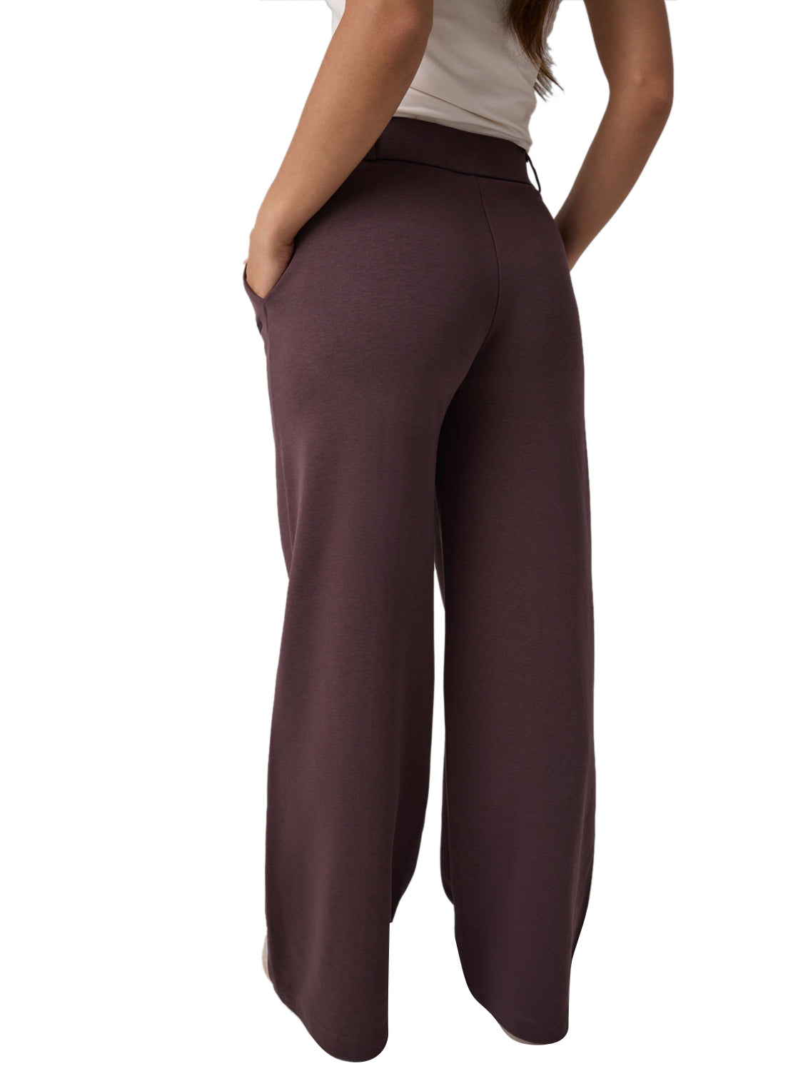 GUESS ATHLEISURE 1 USCITA Guess Pantalone Dione Wide Leg Cherry Brown Cherry Brown