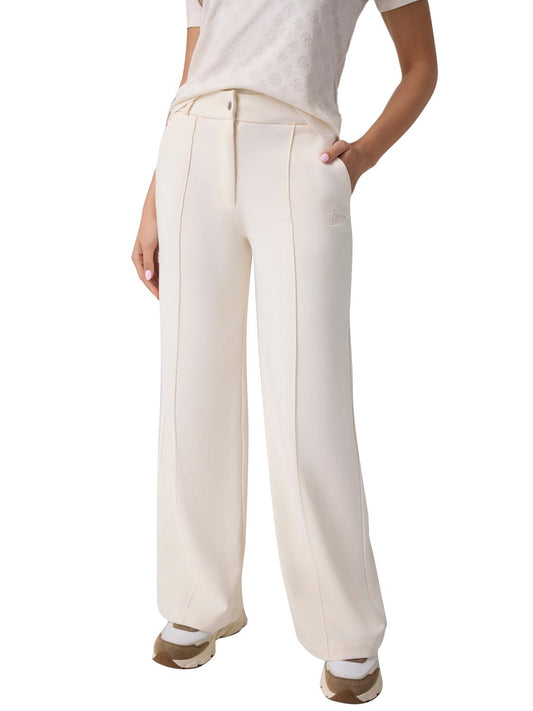 GUESS ATHLEISURE 1 USCITA Guess Pantalone Dione Wide Leg Bianco White Glam