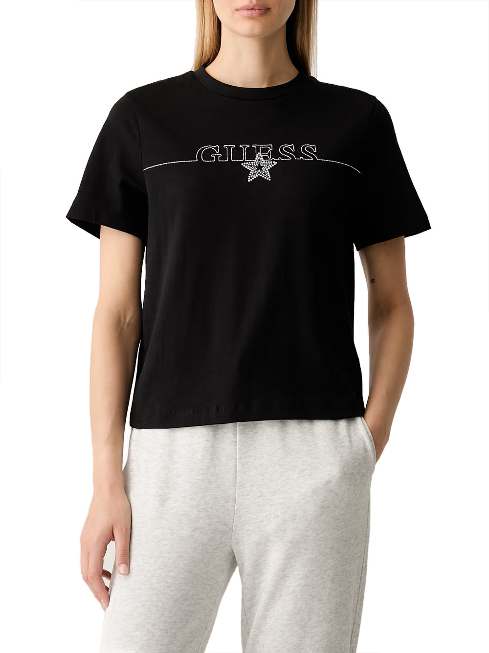 GUESS ATHLEISURE 1 USCITA Guess T-Shirt Agena - Nero Jet Black A996