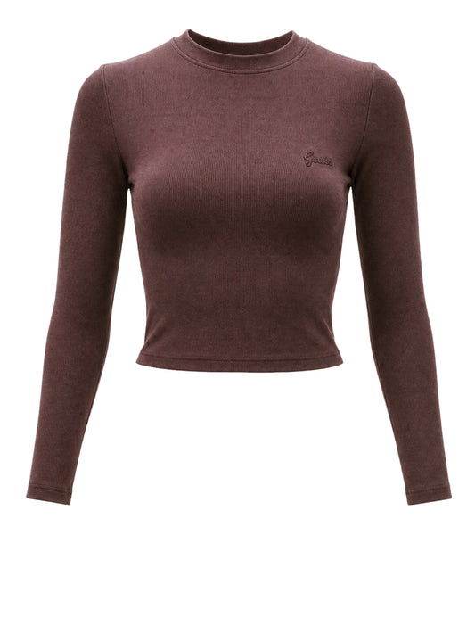 GUESS ATHLEISURE 1 USCITA Guess Top Logo Frontale Cherry Brown Cherry Brown