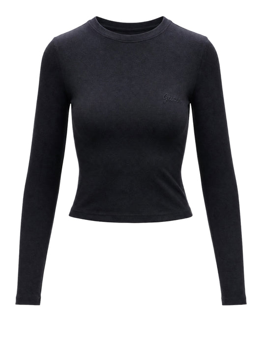 GUESS ATHLEISURE 1 USCITA Guess Top Logo Frontale Black Jet Black A996
