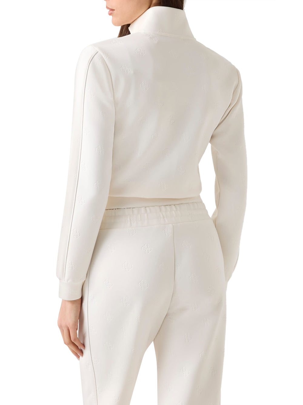 GUESS ATHLEISURE 1 USCITA Guess Felpa Zip Calista 4G All Over - Avorio Avorio