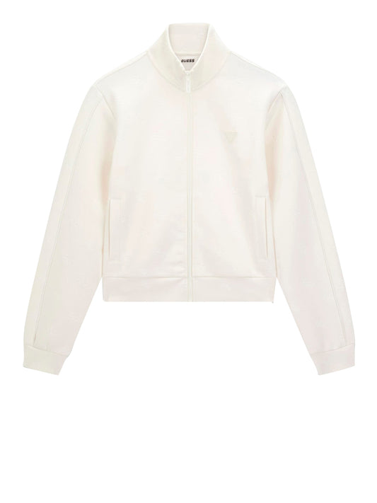 GUESS ATHLEISURE 1 USCITA Guess Felpa Zip Calista 4G All Over - Avorio Avorio