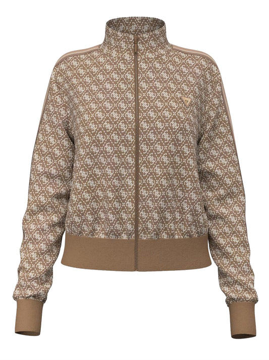 GUESS ATHLEISURE 1 USCITA Guess Felpa 4G Allover Beige 4G Rhombus Blonde Am