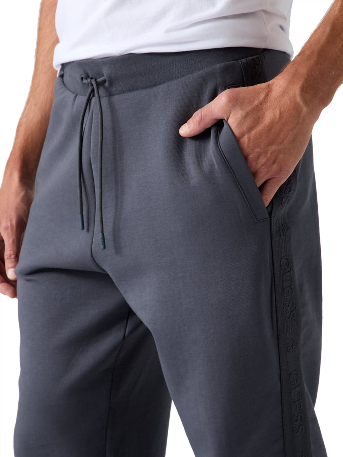 GUESS ATHLEISURE 1 USCITA Pantatuta Guess Tinta Unita Blue Grey Shadow Blue
