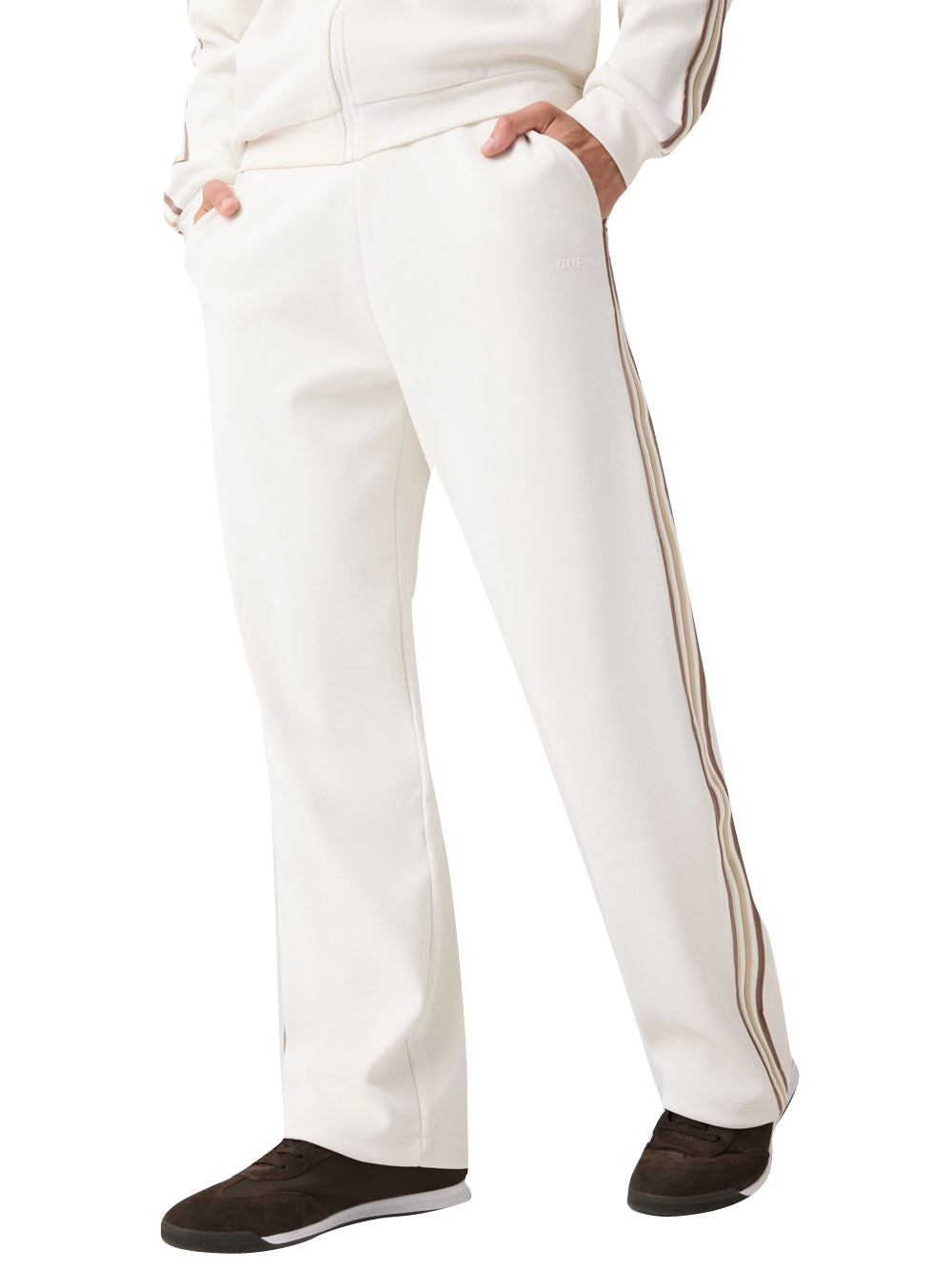 GUESS ATHLEISURE 1 USCITA Guess Jogger Vicktor Con Banda Laterale - Bianco Mountain White