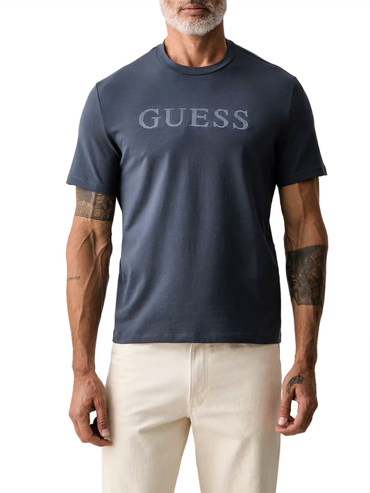 GUESS ATHLEISURE 1 USCITA Guess T-Shirt Con Logo Ricamato - Blu Grey Shadow Blue
