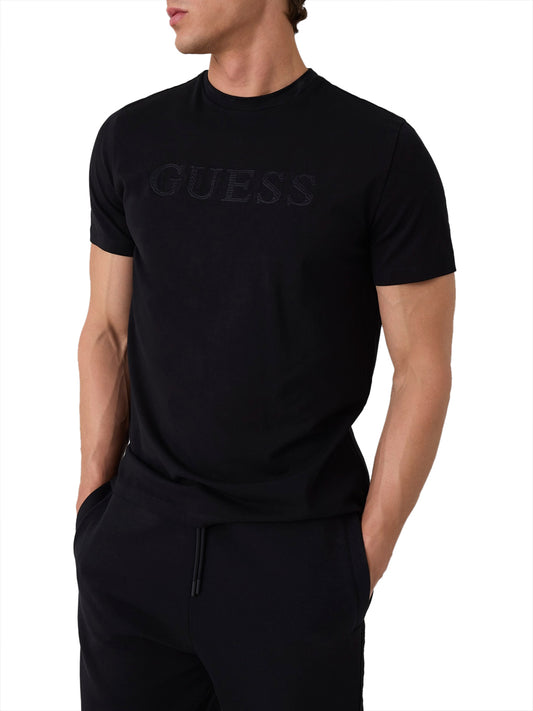GUESS ATHLEISURE 1 USCITA Guess T-Shirt Con Logo Ricamato - Nero Jet Black A996