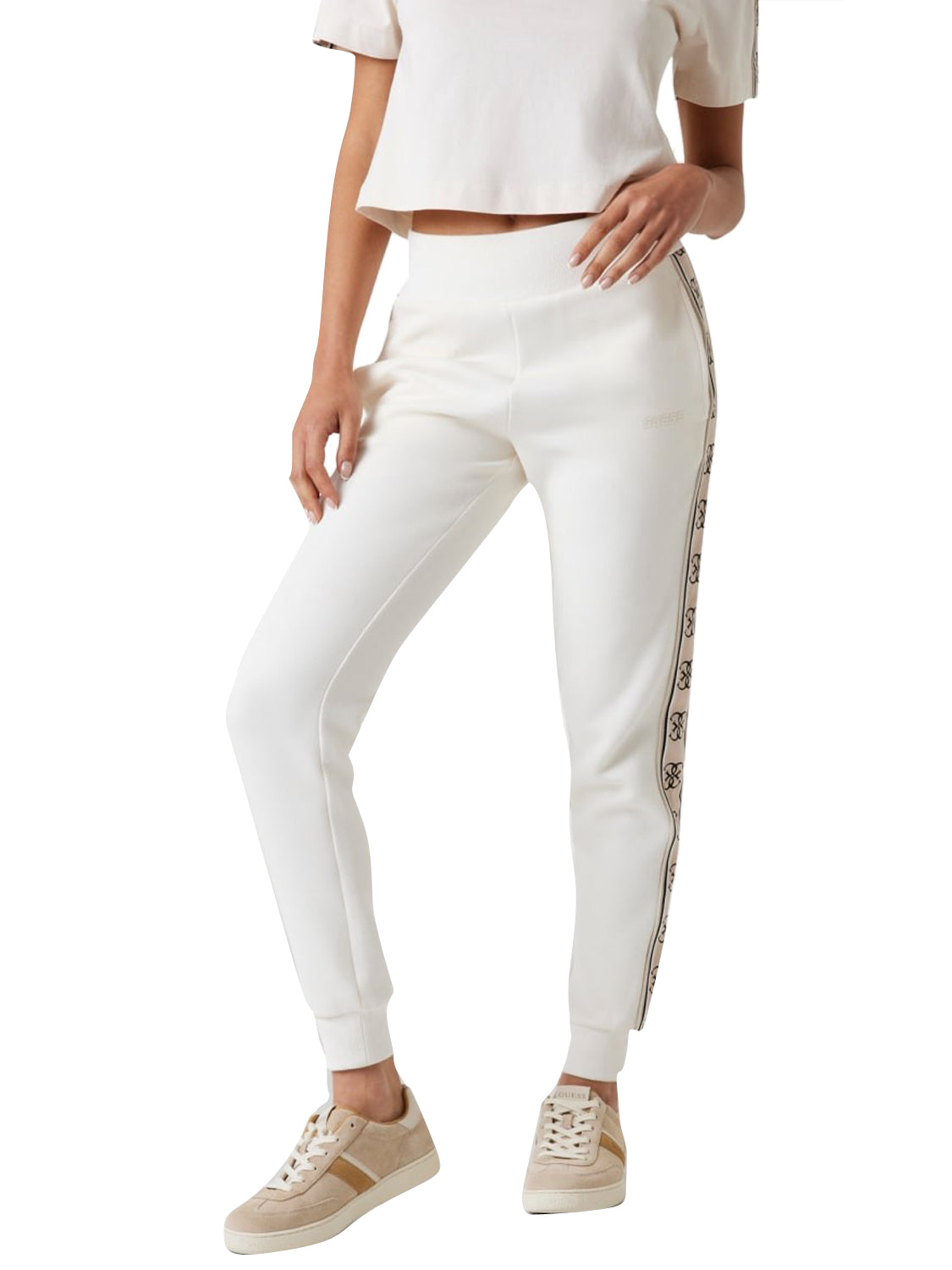 GUESS ATHLEISURE 2 USCITA Pantalone Tuta Britney Guess - Bianco Bianco