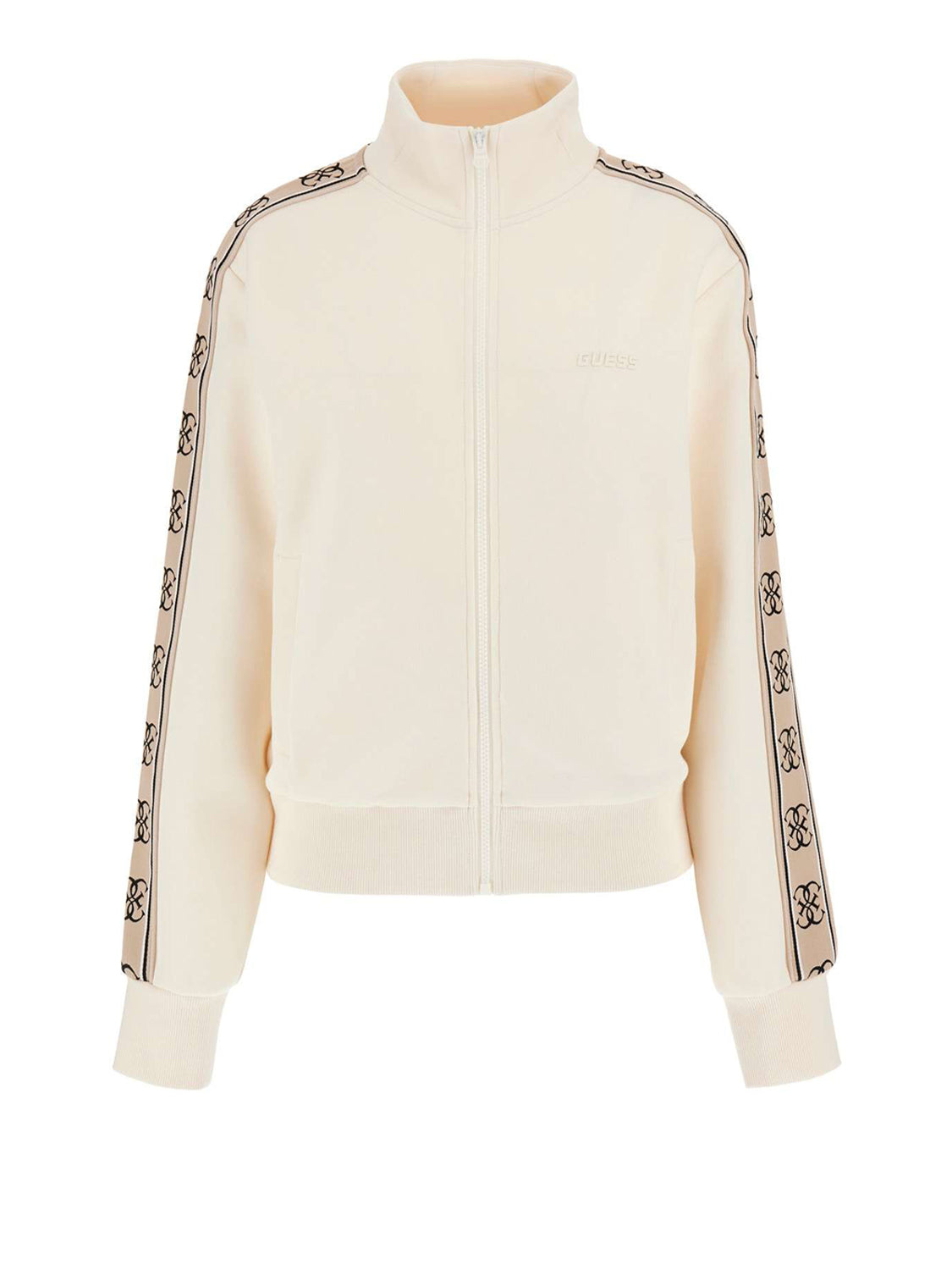 GUESS ATHLEISURE 2 USCITA Guess Felpa Britney Full Zip - Bianco Ocean salt