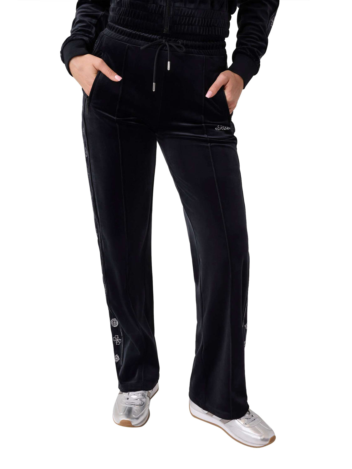 GUESS ATHLEISURE 2 USCITA Guess Pantatuta Amalia Skinny - Nero Jet Black A996