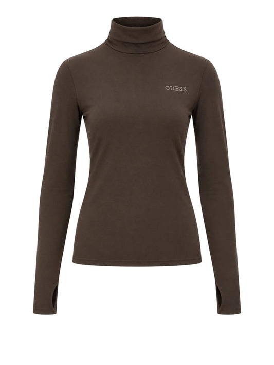 GUESS ATHLEISURE 2 USCITA Maglia Guess Greta - Marrone Scuro Dark Coffee