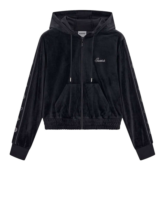 GUESS ATHLEISURE 2 USCITA Felpa Guess Amalia Full Zip Hoodie Sweatsh - Nero Jet Black A996