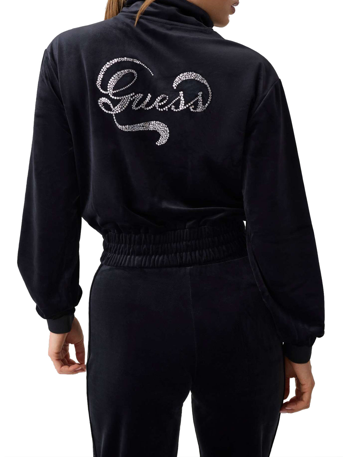 GUESS ATHLEISURE 2 USCITA Guess Felpa Amalia Half Zip High Neck - Nero Jet Black A996