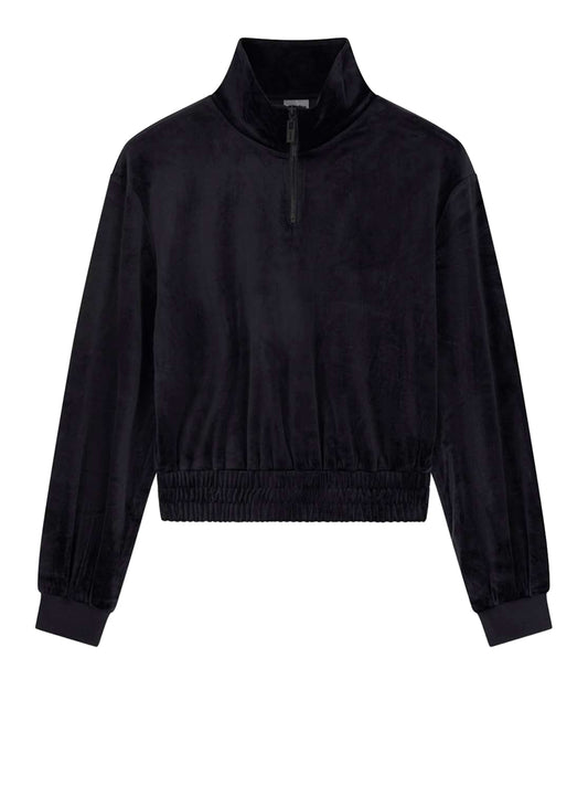 GUESS ATHLEISURE 2 USCITA Guess Felpa Amalia Half Zip High Neck - Nero Jet Black A996