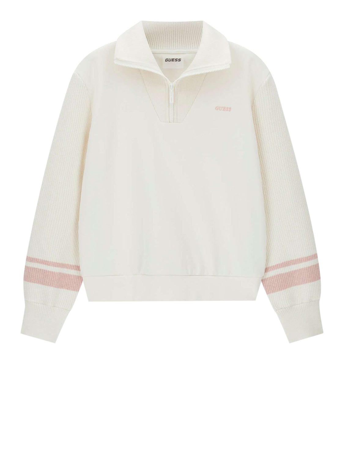 GUESS ATHLEISURE 2 USCITA Felpa Guess Fabrizia Half-Zip - Bianco Cream white