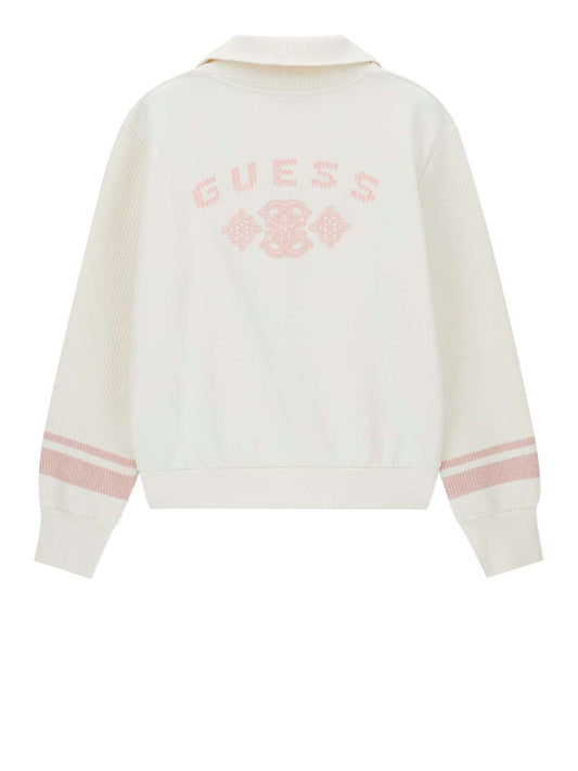 GUESS ATHLEISURE 2 USCITA Felpa Guess Fabrizia Half-Zip - Bianco Cream white
