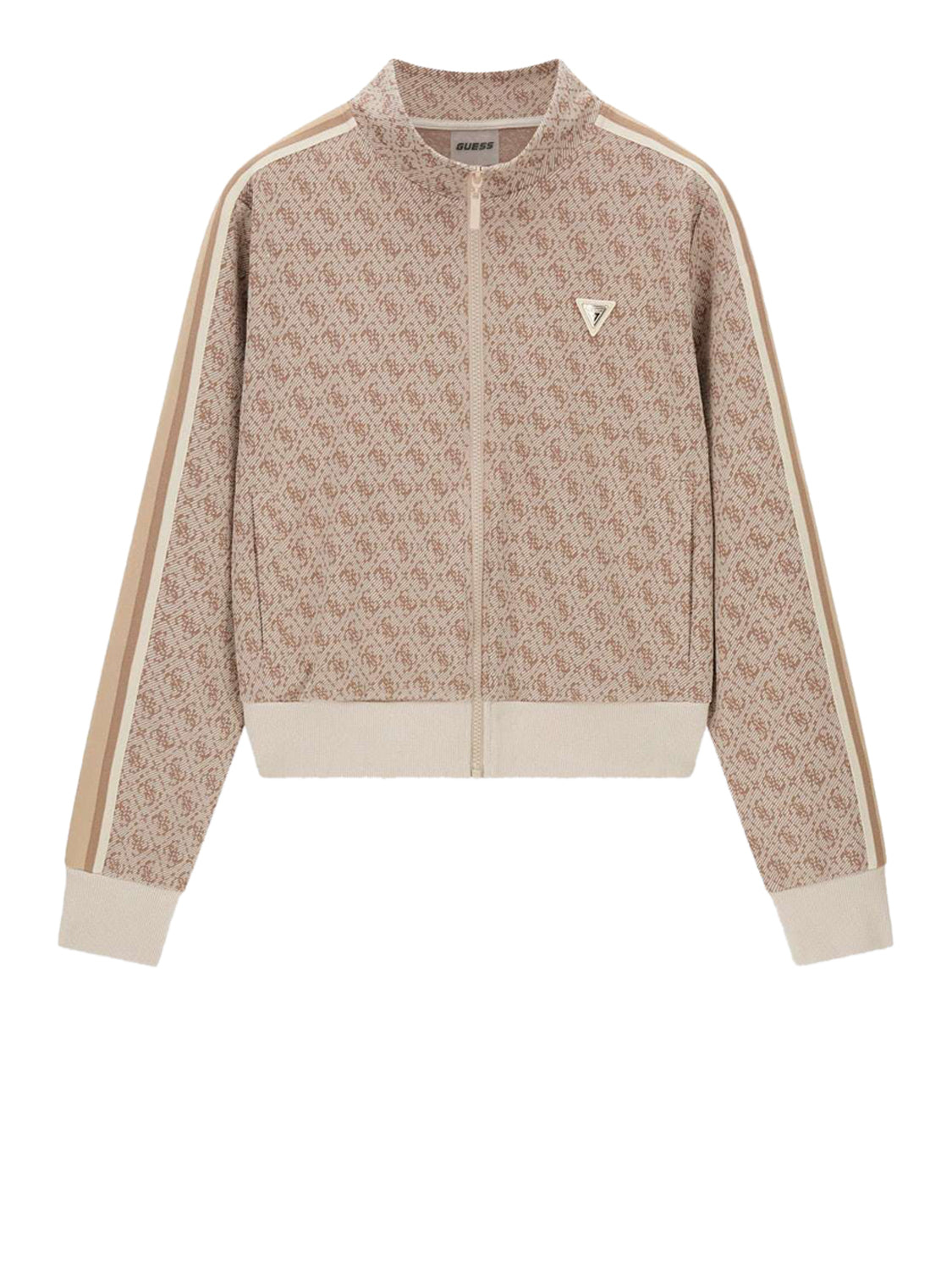 Guess Felpa Guess 4G Allover Jacquard Beige 4G Rhombus Buffy Jac
