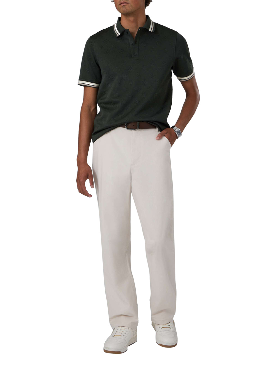 GUESS ATHLEISURE 2 USCITA Guess Polo Wallace Verde Scuro Hunter Green