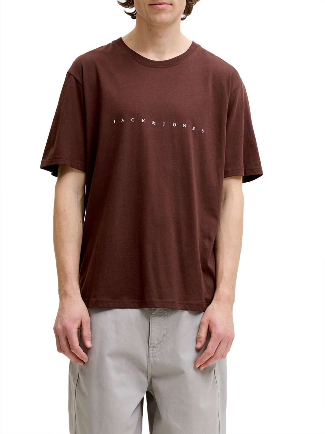 JACK&JONES ESSENTIALS T-Shirt Jack&Jones Logo Frontale Marrone Marrone