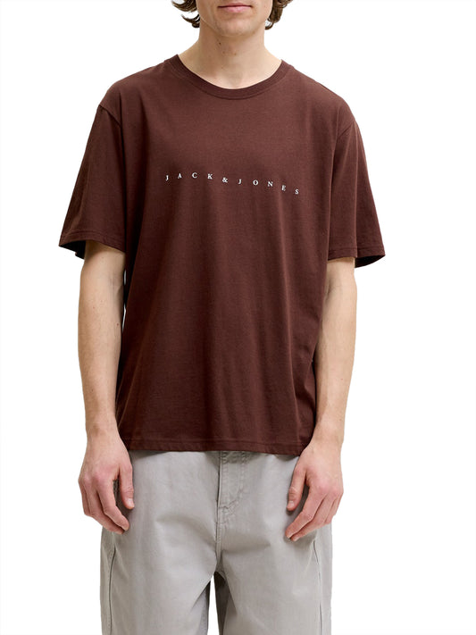 JACK&JONES ESSENTIALS T-Shirt Jack&Jones Logo Frontale Marrone Marrone