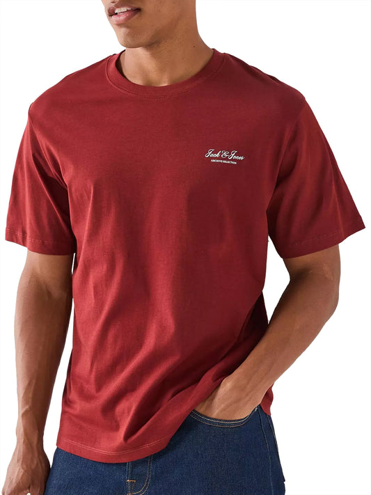 JACK&JONES ESSENTIALS Jack&Jones T-Shirt Tinta Unita Rosso BROWN