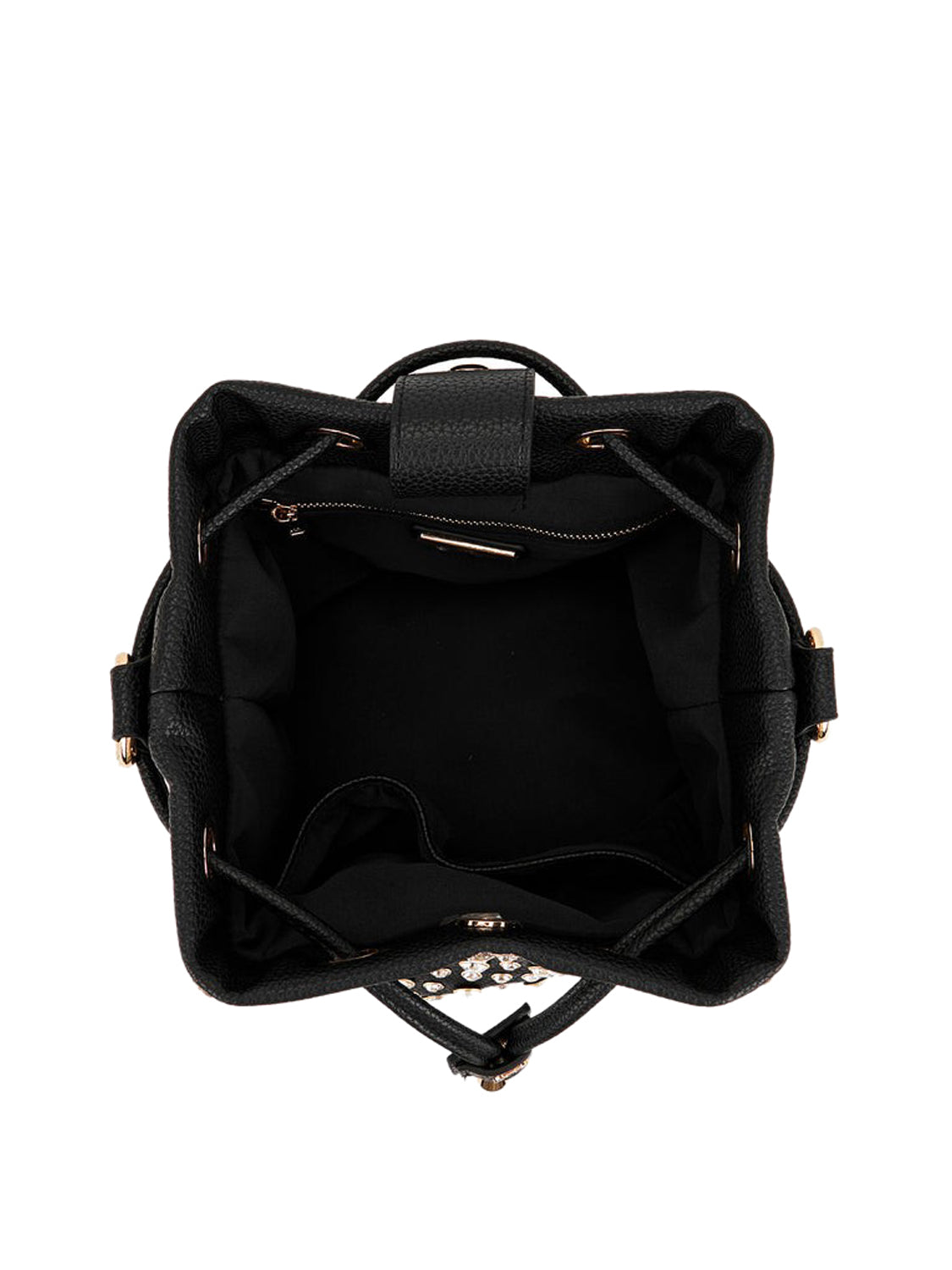 LA CARRIE Borsa Andromeda Bucket Tumbled Pu Leather La Carrie - Ner/Crystal Black/Crystal