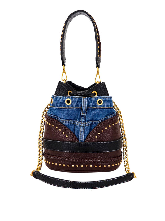 LA CARRIE Borsa Bagghy Bucket Canvas + Eco La Carrie - Marrone Scuro Dark Brown