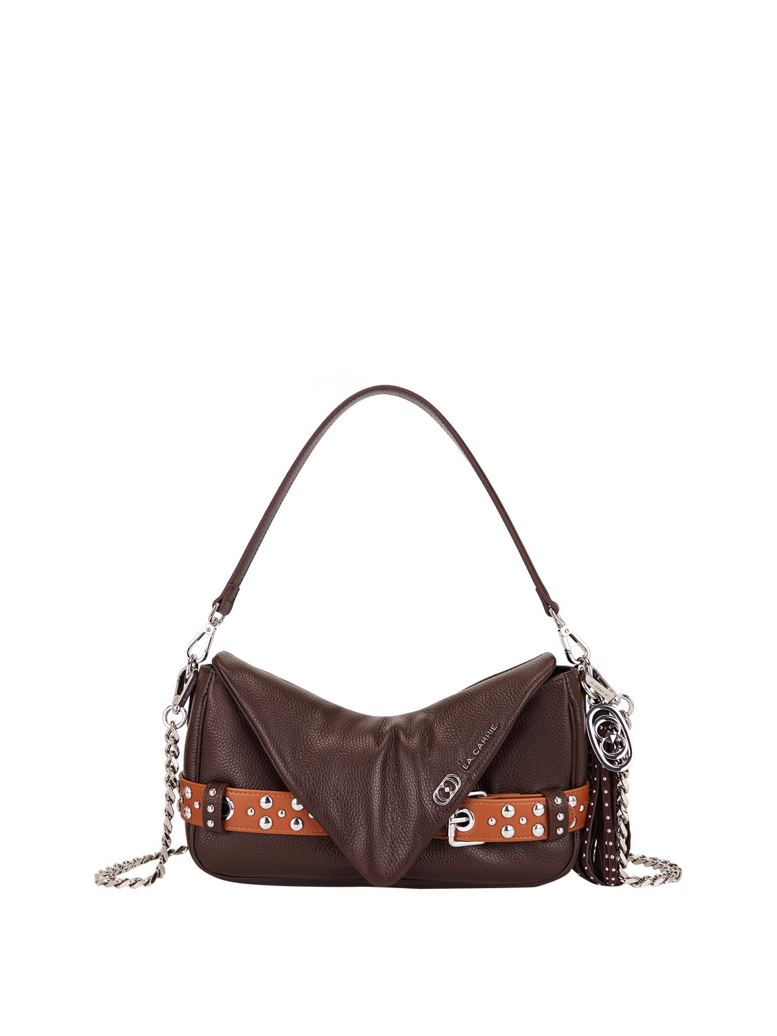 La Carrie Borsa Backdoor Shoulder Bag Tumbled Leather La Carrie - Marrone BROWN