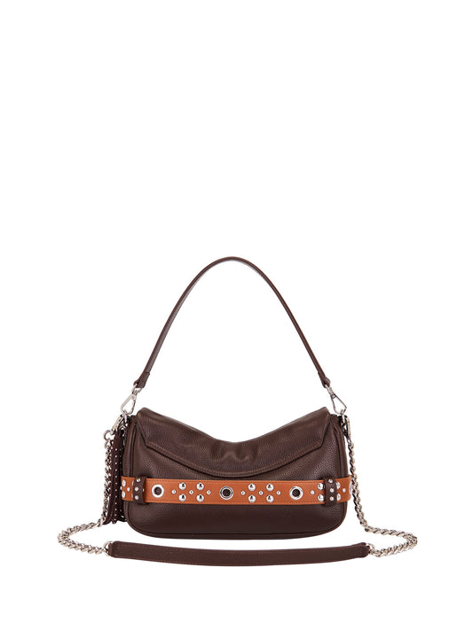 La Carrie Borsa Backdoor Shoulder Bag Tumbled Leather La Carrie - Marrone BROWN