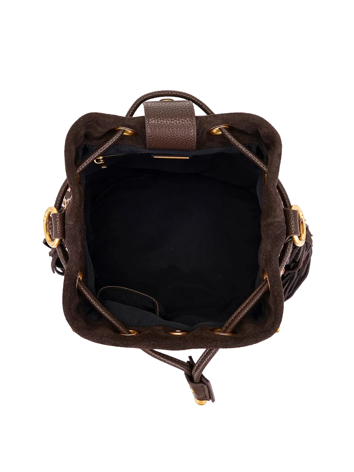 LA CARRIE Borsa Andromeda Bucket Suede + Pu Leather La Carrie - Marrone Scuro Dark Brown