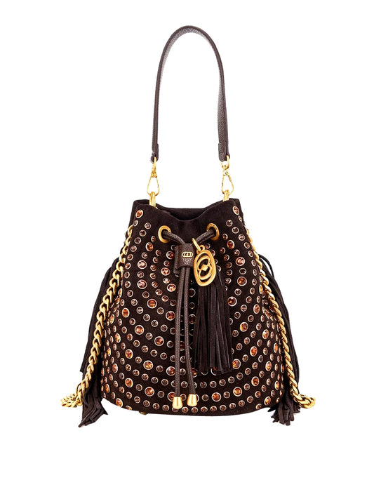 LA CARRIE Borsa Andromeda Bucket Suede + Pu Leather La Carrie - Marrone Scuro Dark Brown