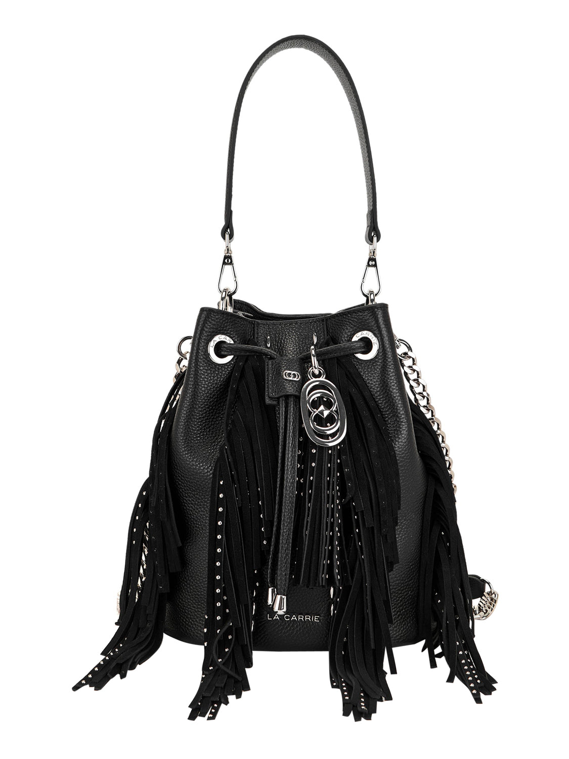 La Carrie Borsa Rock Bucket Tumbled Leather La Carrie - Nero BLACK