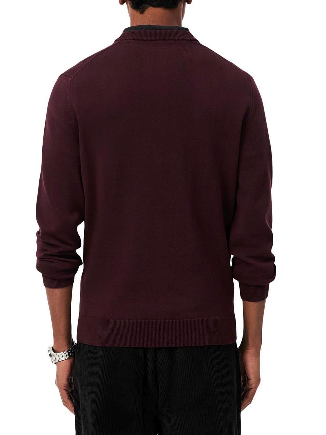 Lacoste Maglione Lacoste Logo Frontale Bordeaux Bordeau