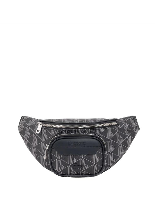 Lacoste Marsupio In Canvas Con Monogramma The Blend Nero Nero