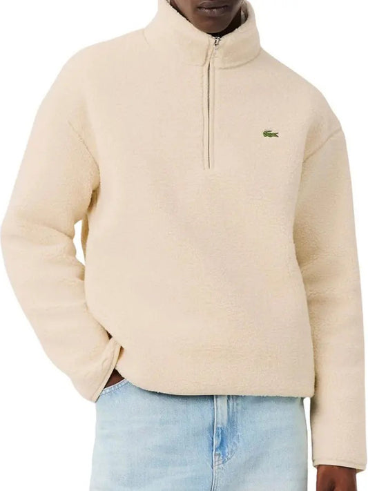 Lacoste Felpa Logo Frontale Lascoste Beige Beige Chiaro