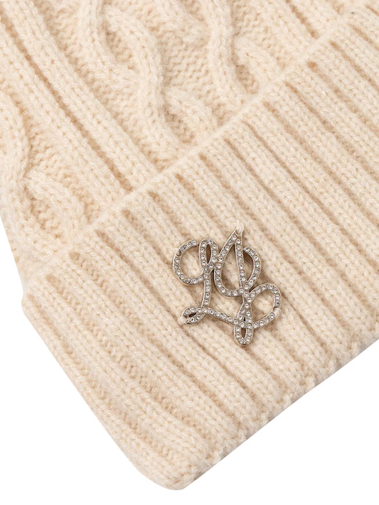 Liu Jo Cappello In Maglia A Trecce Con Pompon Liu Jo - Burro BURRO