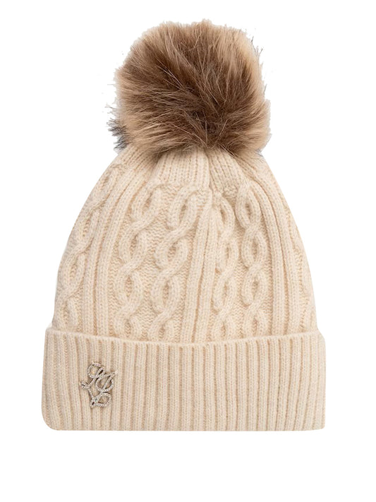 Liu Jo Cappello In Maglia A Trecce Con Pompon Liu Jo - Burro BURRO