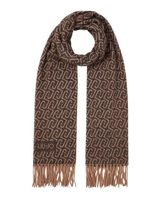 LIU JO SOFT1 Sciarpa Con Logo Monogram Liu Jo - Nero BLACK