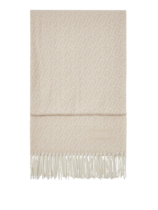 LIU JO SOFT1 Sciarpa Con Logo Monogram Liu Jo - Bianco FROZEN