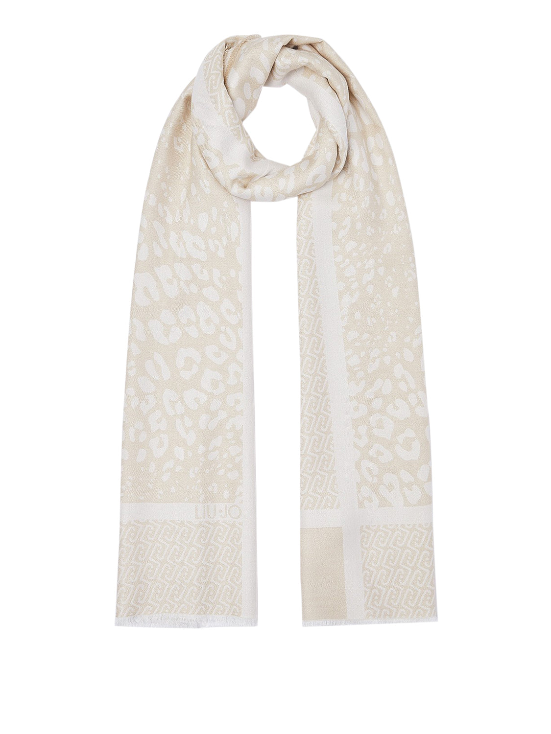 LIU JO SOFT1 Sciarpa Jacquard Con Stampa Animalier - Burro BURRO
