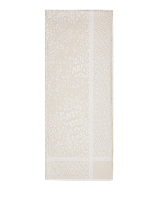 LIU JO SOFT1 Sciarpa Jacquard Con Stampa Animalier - Burro BURRO
